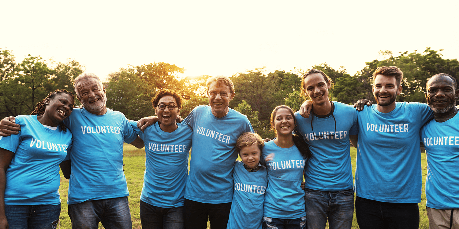 Volunteers smiling