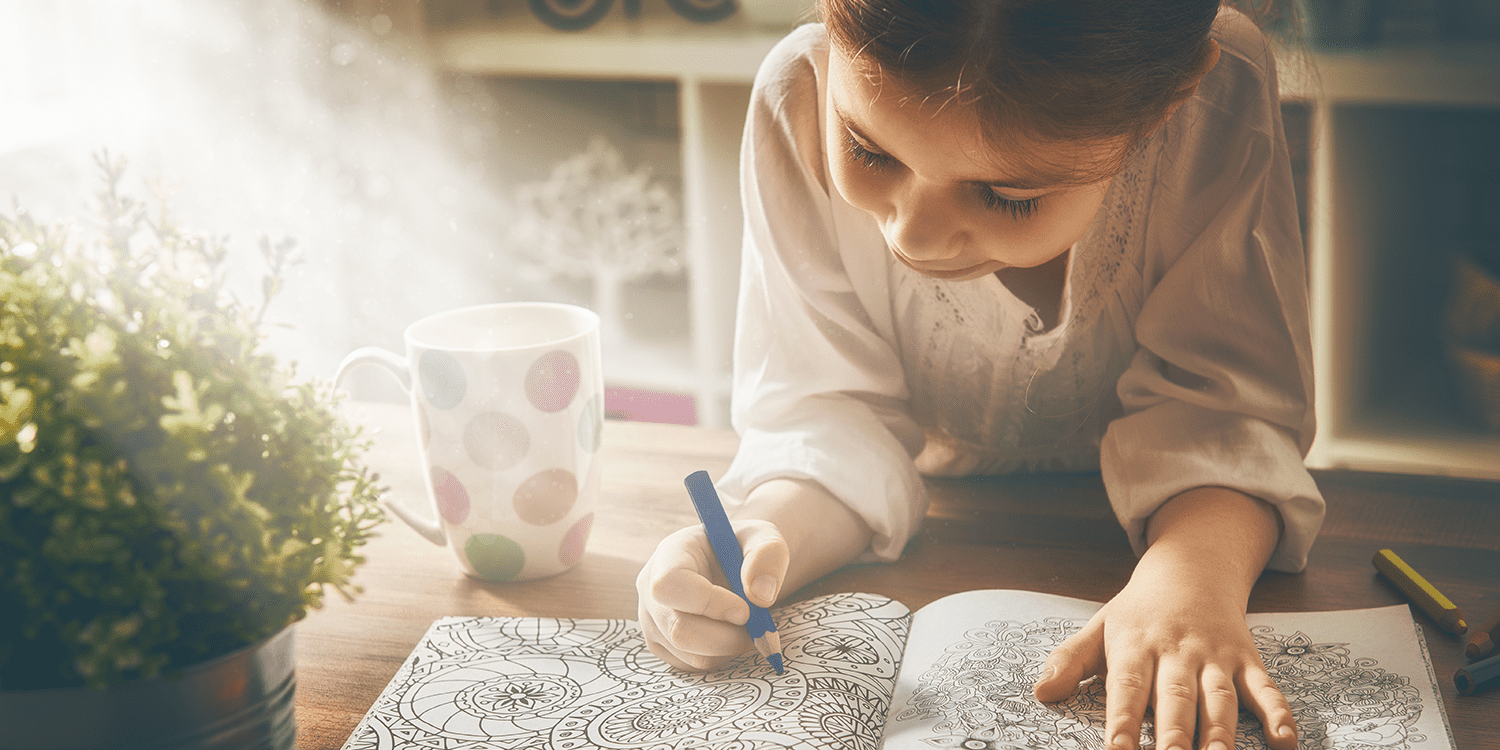 girl painting book