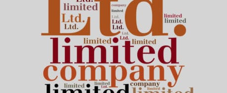 Display of text in various colours and sizes displaying the phrases and words 'limited company', 'Ltd. Company', 'limited', ltd', 'company'.