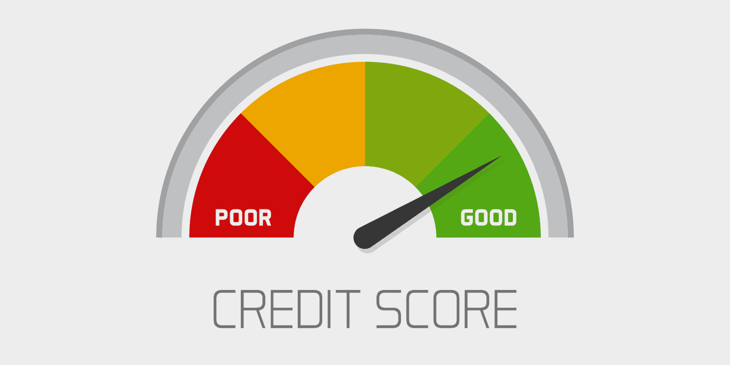 Business credit score scale showing good value vector icon isolated on white background, flat colourful financial history assessment of credit score meter