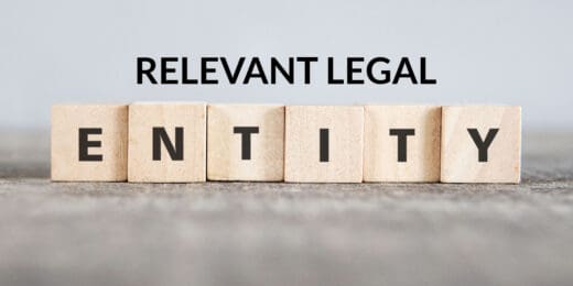 Relevant legal entity headline - with the ENTITY word made with building block