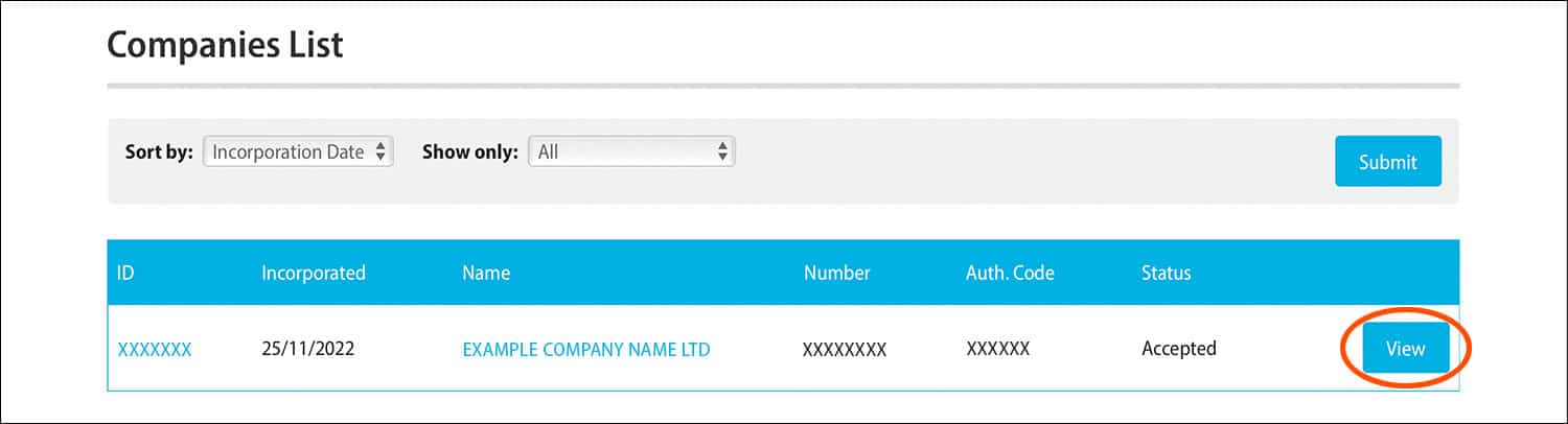 Rapid Formations' Companies List page.