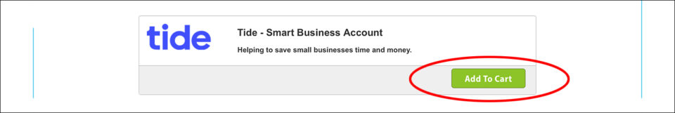Screenshot of the Rapid Formations Online Client Portal, with the ‘Add to Cart’ option circled next to Tide